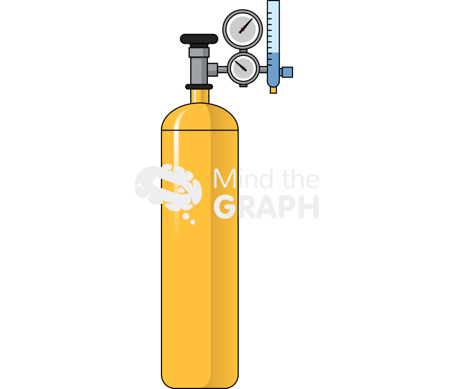 Air cylinder nitrogen frontal Icons, Symbols, Pictures, and Images