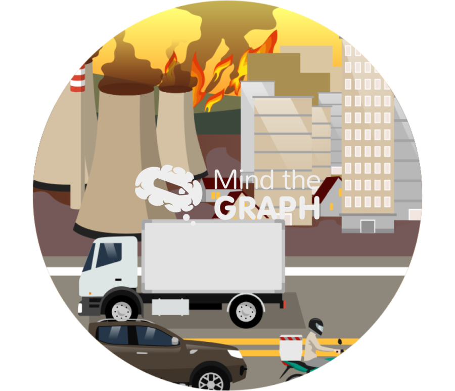 Air pollution with sources zoom Icons, Symbols, Pictures, and Images