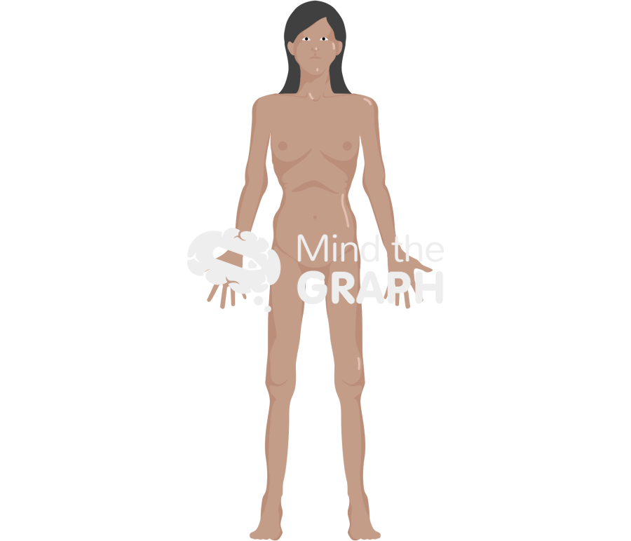 Anorexia cachexia muscle loss female front tanned Icons, Symbols, Pictures, and Images