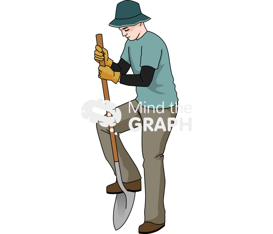 Archaeologist digging shovel tool 1 Icons, Symbols, Pictures, and Images