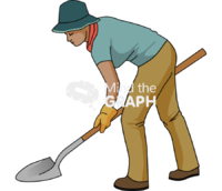 Archaeologist digging shovel tool 2 Icons, Symbols, Pictures, and Images