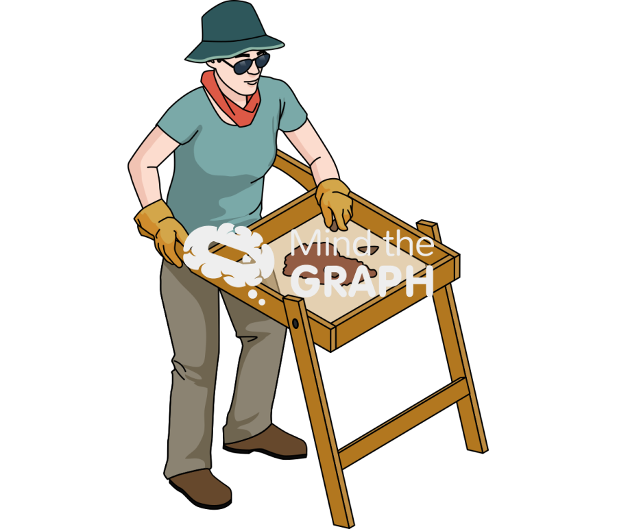 Archaeologist screening artifacts Icons, Symbols, Pictures, and Images