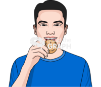 Asian man eating cookie - Edit and Customize Icons of Asian man eating cookie Asian man eating cookie Icons, Symbols, Pictures, and Images