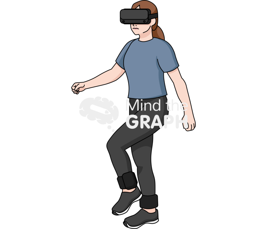 Caucasian woman VR walking Icons, Symbols, Pictures, and Images