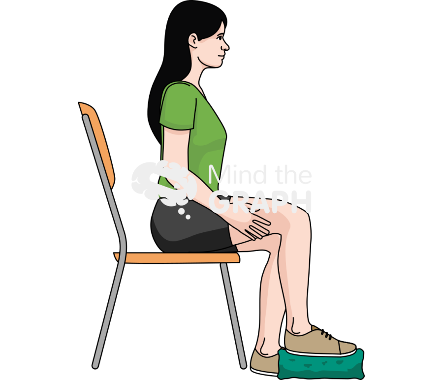 Caucasian woman sitting and stepping on sponge Icons, Symbols, Pictures, and Images