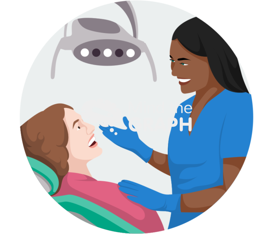 Dentist explaining oral health zoom Icons, Symbols, Pictures, and Images