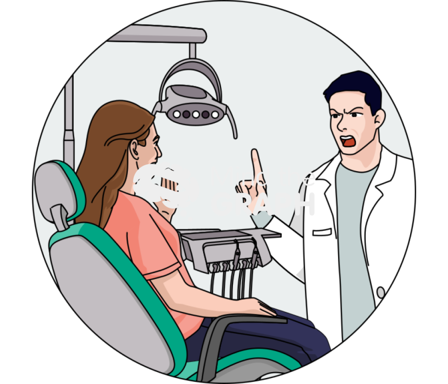 Dentist outbursting on patient zoom Icons, Symbols, Pictures, and Images