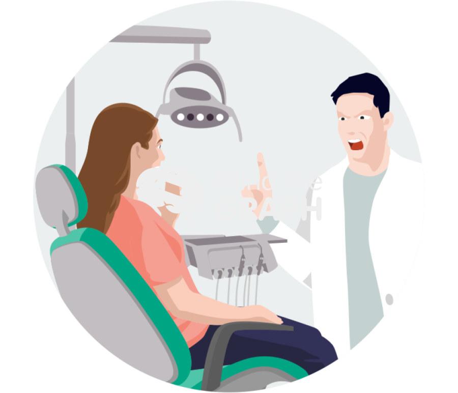Dentist outbursting on patient zoom Icons, Symbols, Pictures, and Images