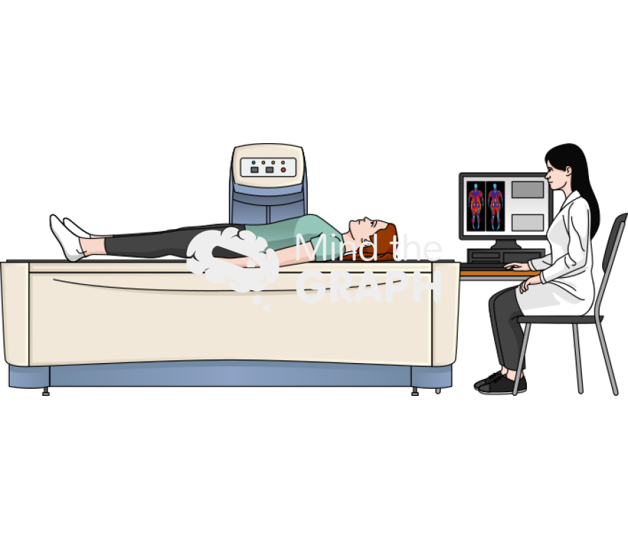 Dual energy x ray absorptiometry dexa equipment front 3 Icons, Symbols, Pictures, and Images