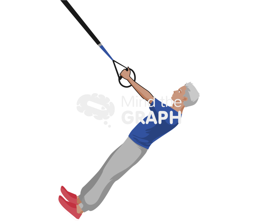 Elder man inverted row suspenion bands Icons, Symbols, Pictures, and Images