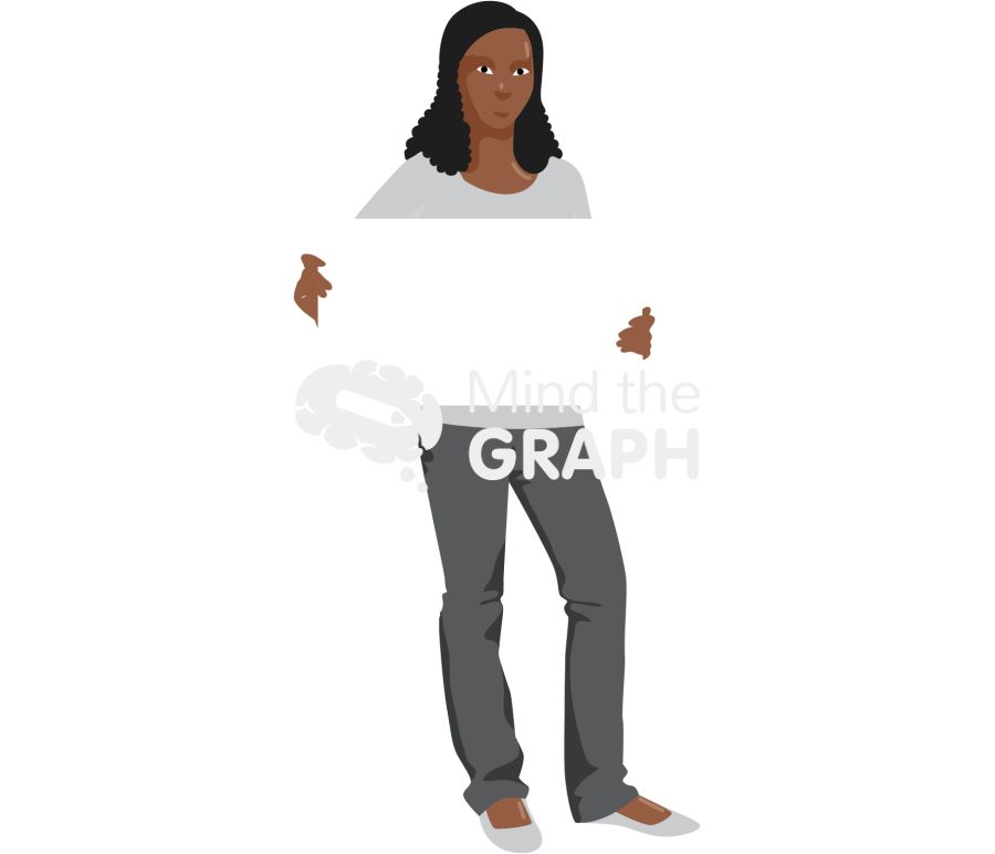 Girl casual afro holding sign Icons, Symbols, Pictures, and Images