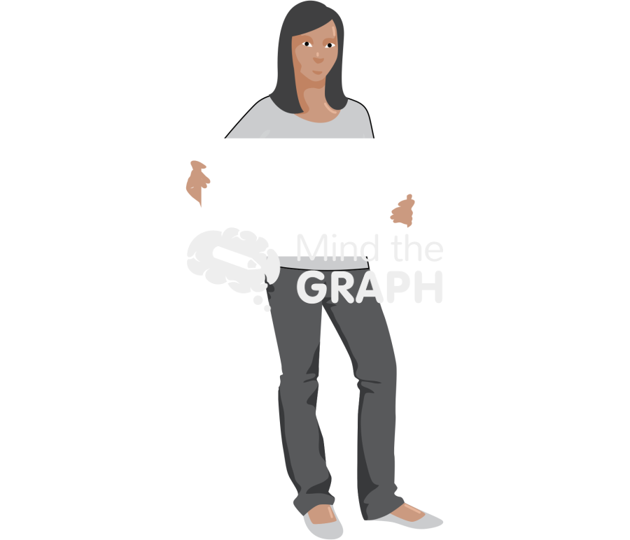 Girl casual indian holding sign Icons, Symbols, Pictures, and Images