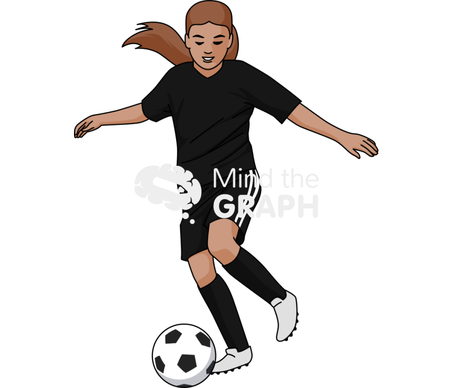 Girl playing soccer ball Icons, Symbols, Pictures, and Images