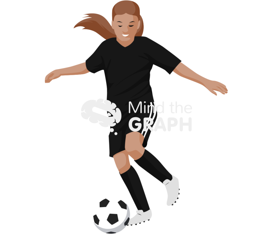 Girl playing soccer ball Icons, Symbols, Pictures, and Images