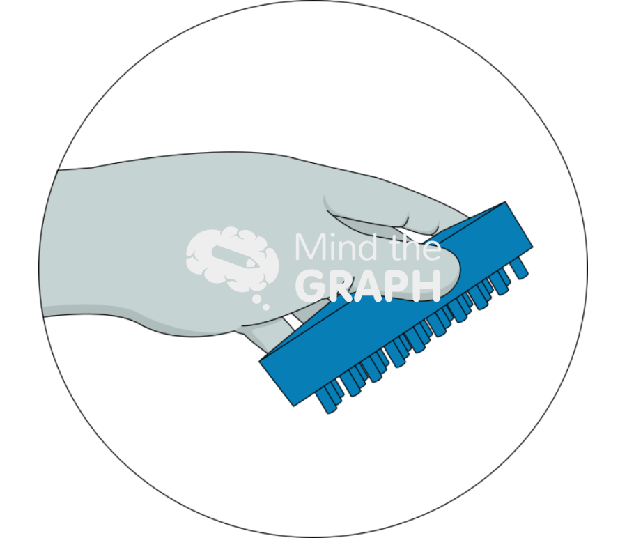 Hand holding triangular resin stamp zoom Icons, Symbols, Pictures, and Images