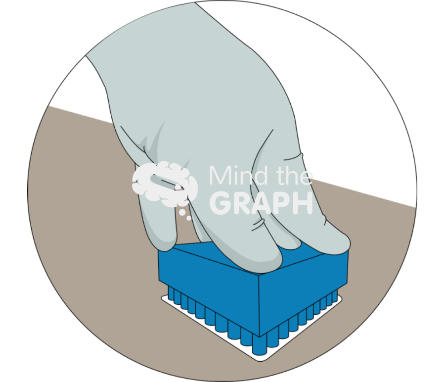 Hand pressing a triangular resin stamp zoom Icons, Symbols, Pictures, and Images