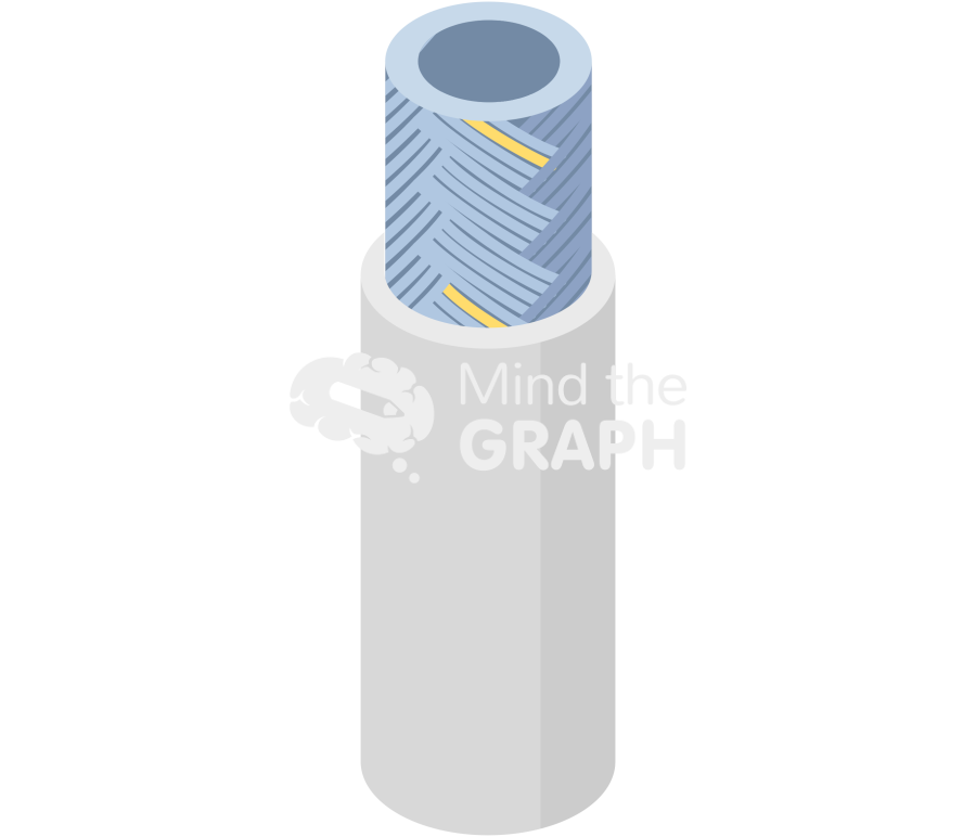 Hollow fiber membrane braided coated perspective Icons, Symbols, Pictures, and Images