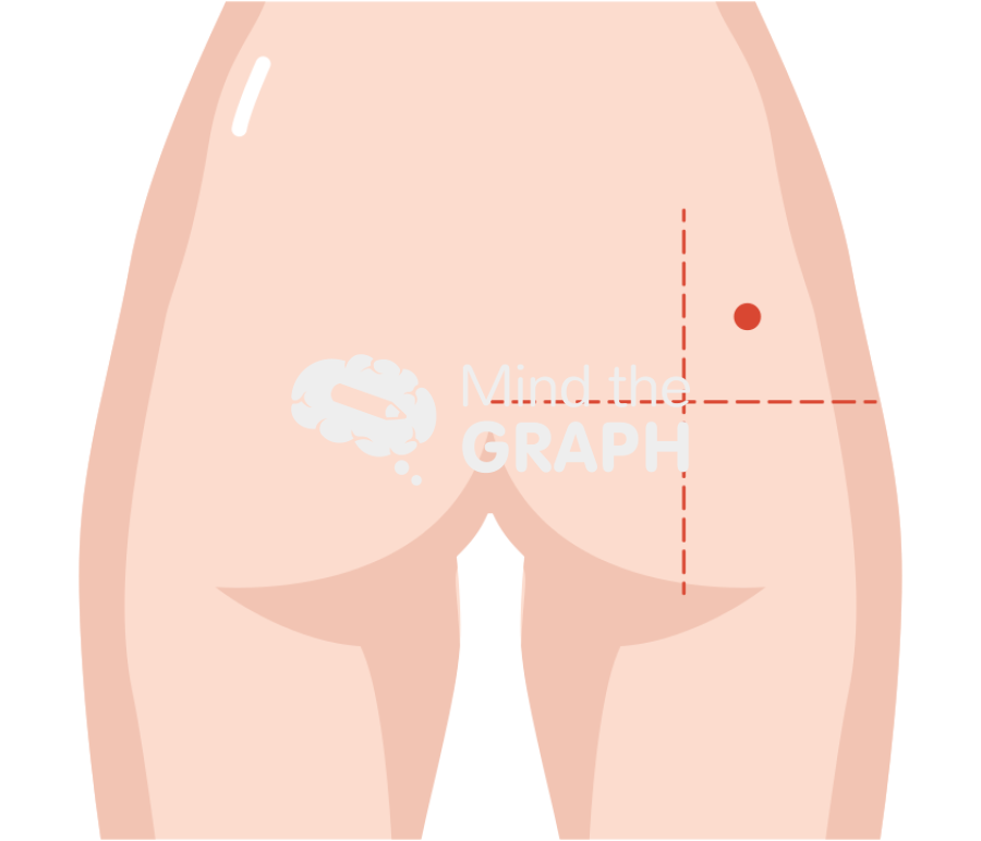 Intramuscular injection ventrogluteal Icons, Symbols, Pictures, and Images