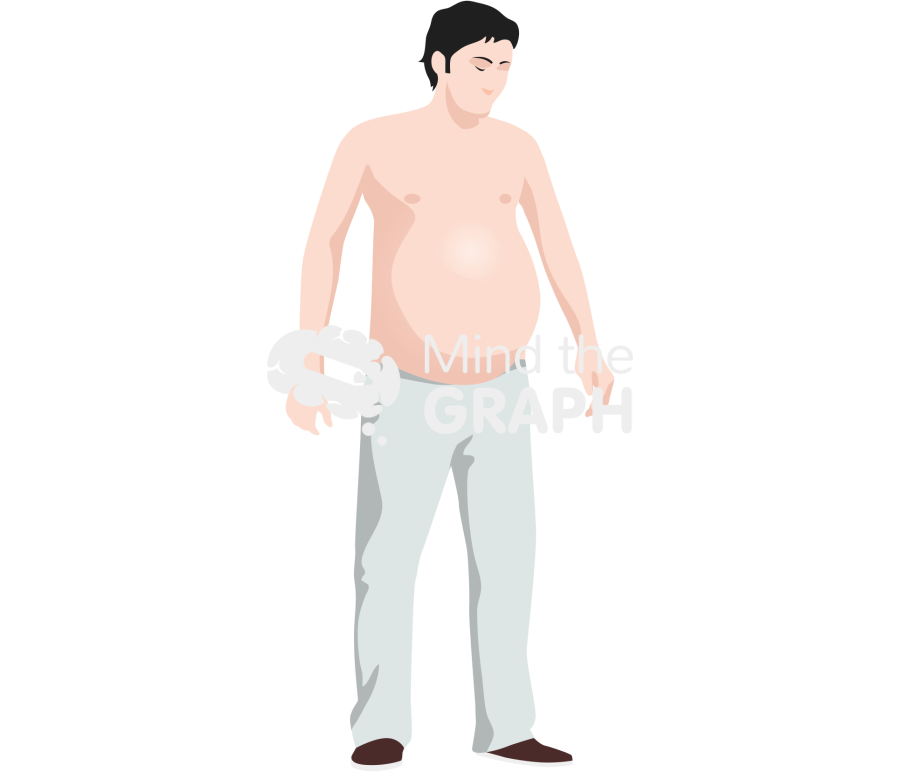 Man abdominal distension ascite Icons, Symbols, Pictures, and Images