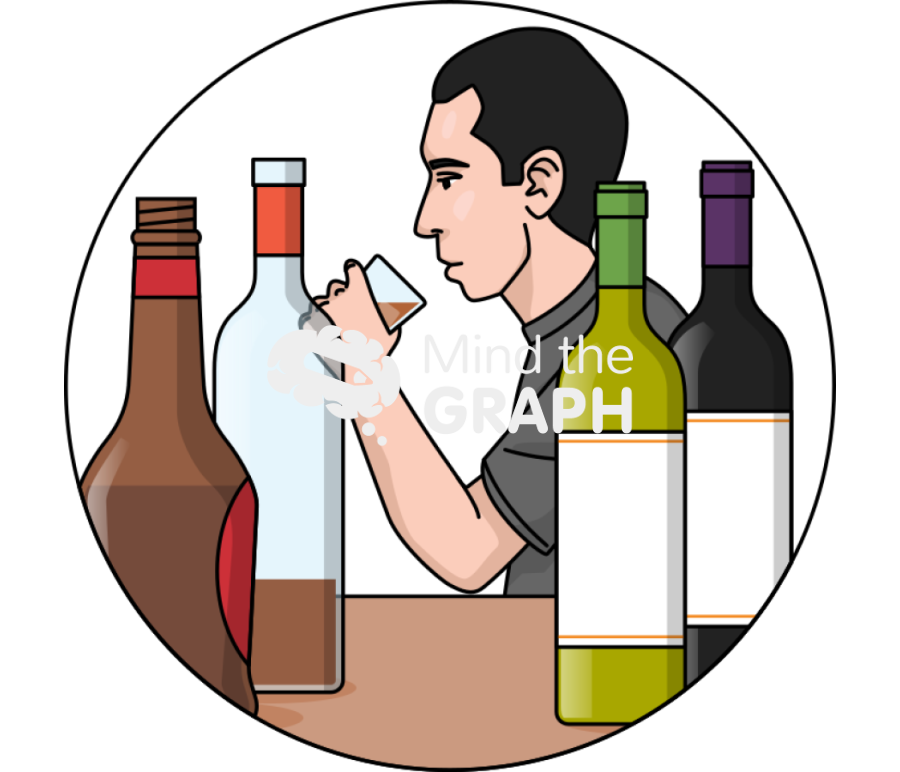 Man alcohol dependence zoom Icons, Symbols, Pictures, and Images