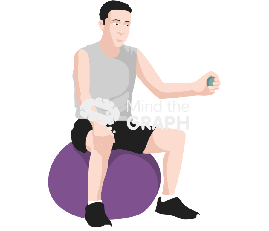 Man caucasian fisiotherapy soft ball 2 Icons, Symbols, Pictures, and Images