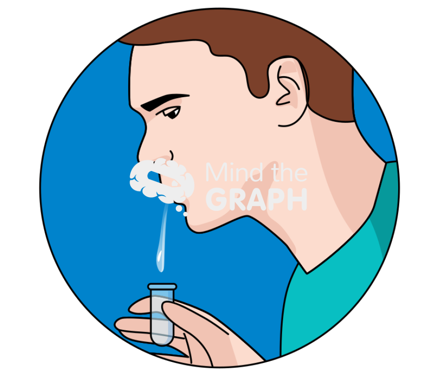 Man spitting saliva over tube Icons, Symbols, Pictures, and Images