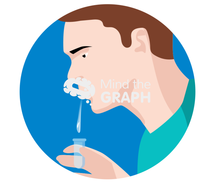 Man spitting saliva over tube Icons, Symbols, Pictures, and Images