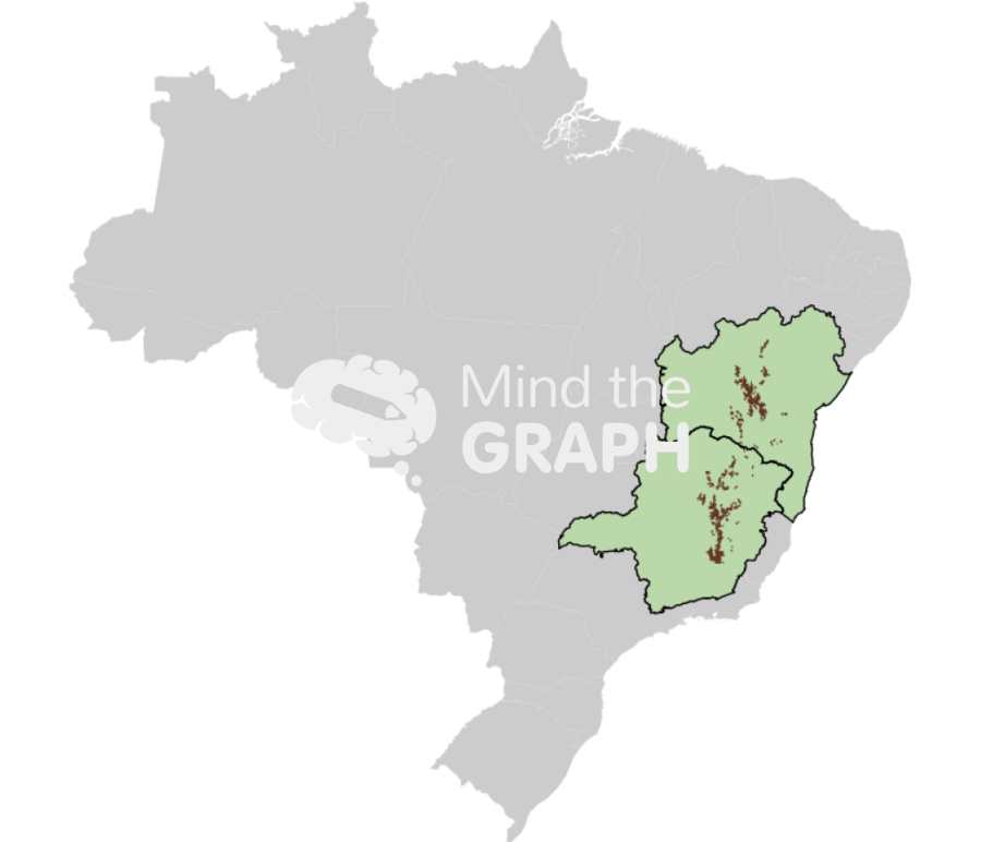 Mountain range cadeia do espinhaco brazil map Icons, Symbols, Pictures, and Images