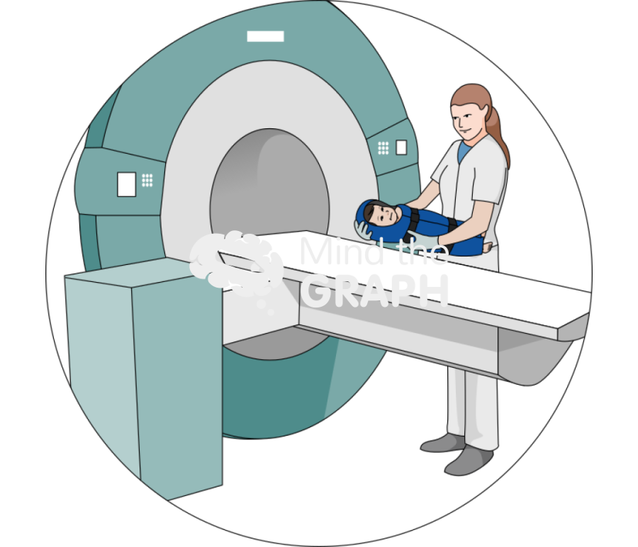 Nurse about to place baby in mri Icons, Symbols, Pictures, and Images