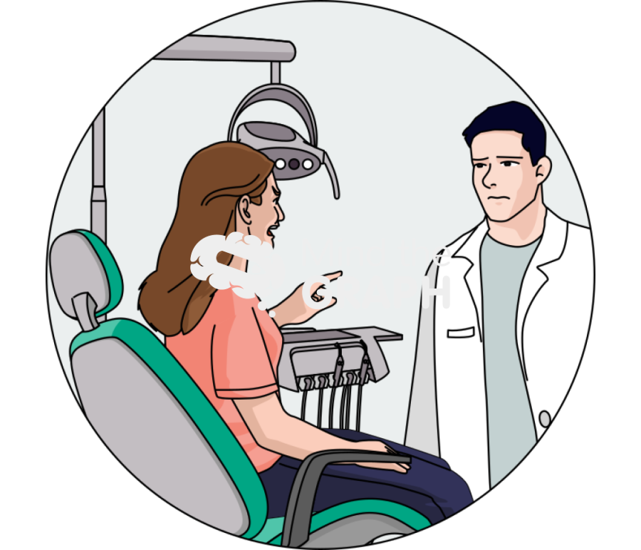 Patient outbursting on dentist zoom Icons, Symbols, Pictures, and Images