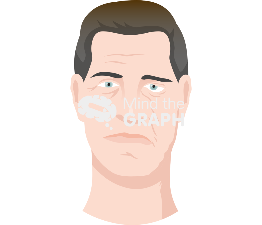 Peripheral facial nerve palsy caucasian man front Icons, Symbols, Pictures, and Images