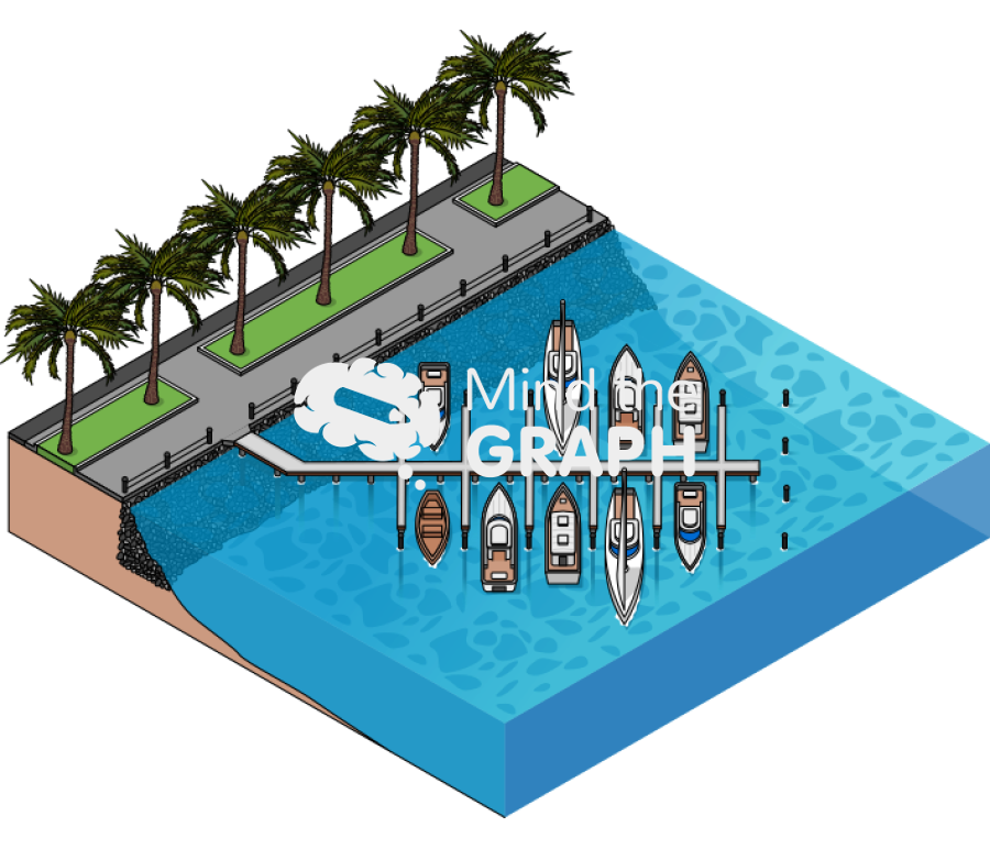 Recreational vessel boat marina isometric Icons, Symbols, Pictures, and Images