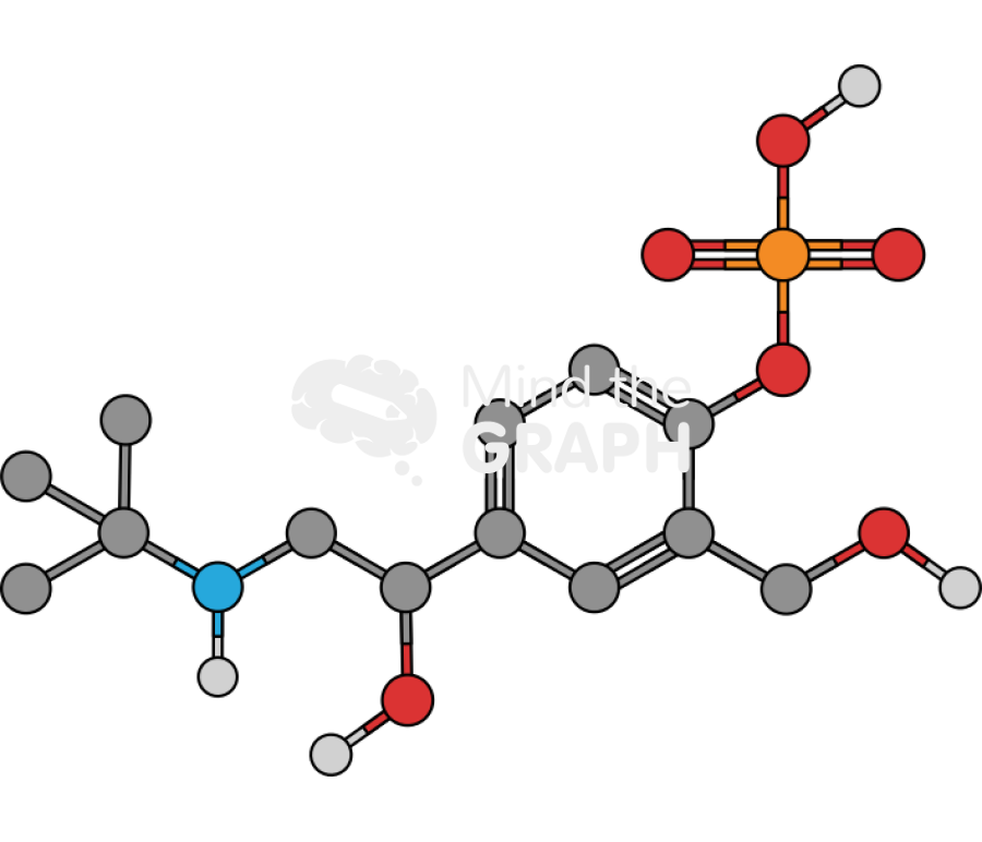 Salbutamol 4 o sulfate molecule Icons, Symbols, Pictures, and Images