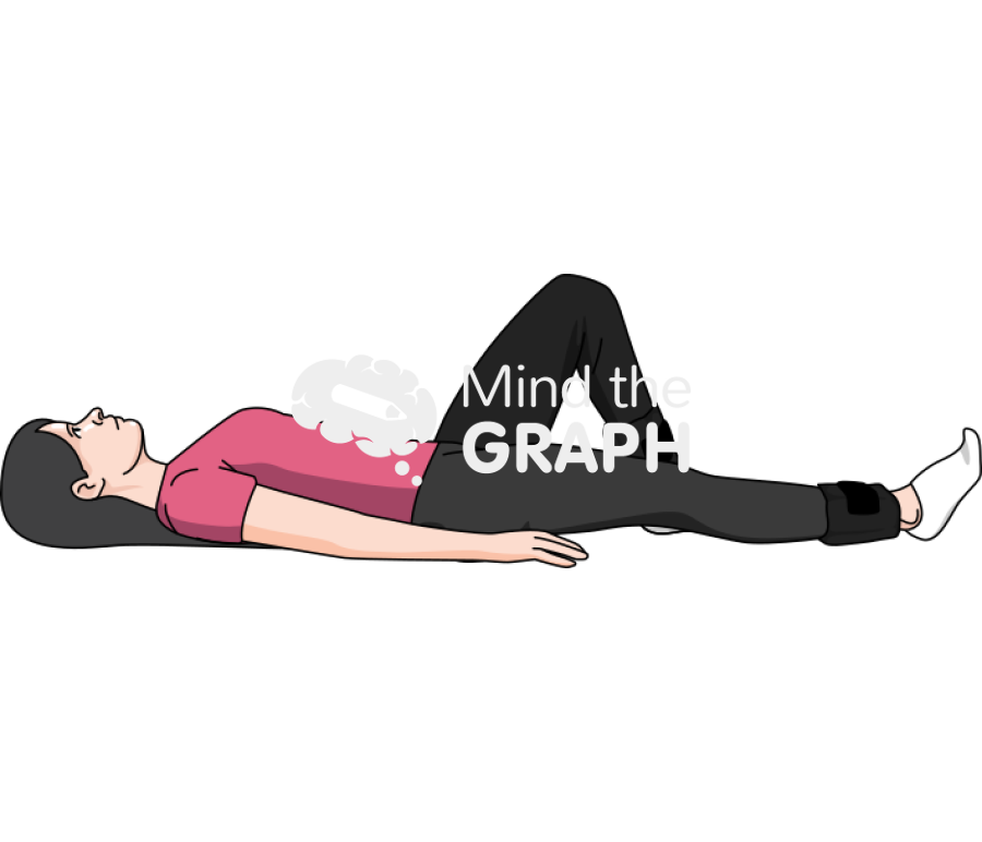 Straight leg raise with ankle weight step 1 Icons, Symbols, Pictures, and Images