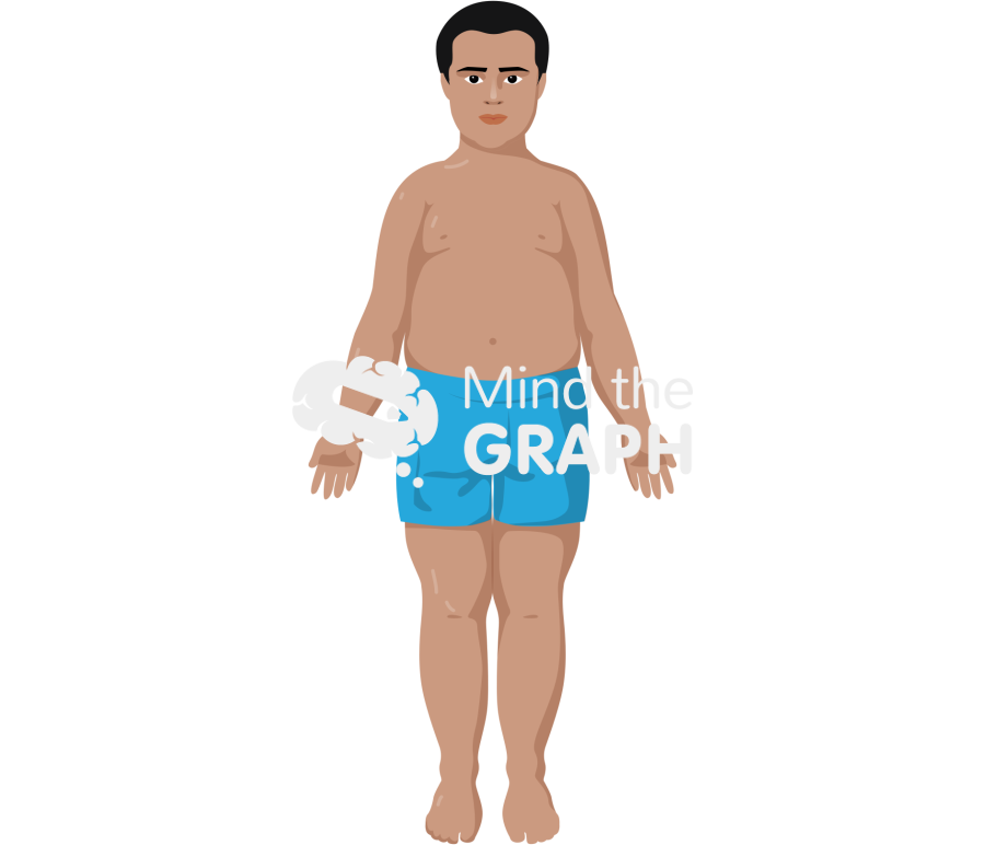 Tanned brown boy fat anatomic front Icons, Symbols, Pictures, and Images