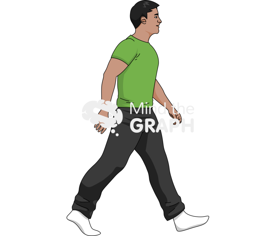 Tanned man walking step 1 lateral Icons, Symbols, Pictures, and Images
