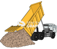 Truck unload sediments Icons, Symbols, Pictures, and Images