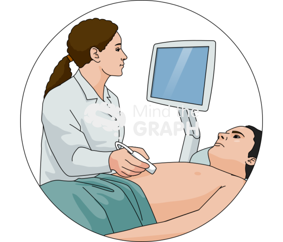 Ultrasound abdominal man Icons, Symbols, Pictures, and Images