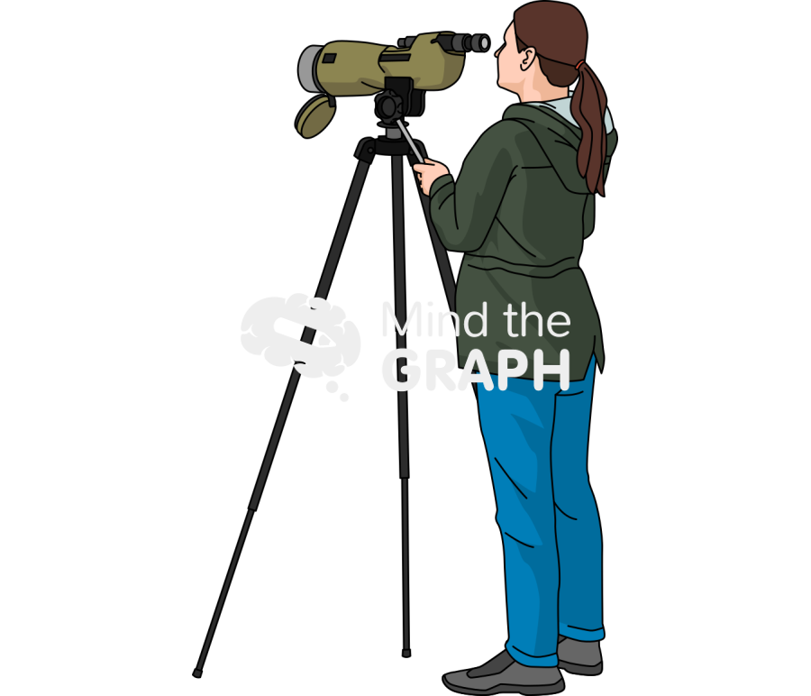 Woman birder telescope Icons, Symbols, Pictures, and Images