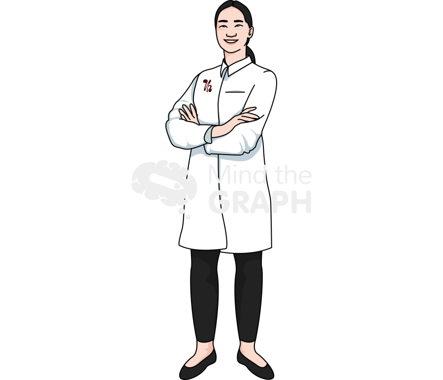 Woman japanese scientist front 2 Icons, Symbols, Pictures, and Images