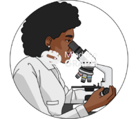 Woman microscope exam Icons, Symbols, Pictures, and Images